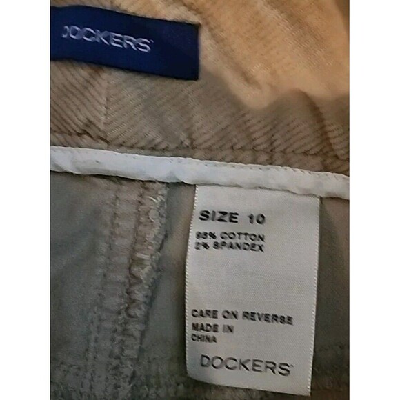 Docker Women’s Tan Corduroy Pants Size 10 Tan Wide-Leg Oatmeal Jeans Bootcut - Picture 3 of 7